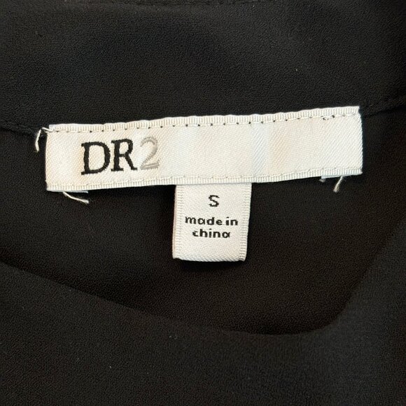 DR2 by Daniel Rainn Choker Neck Pleat Back Cap Sleeve Black Top W… - Picture 6 of 8